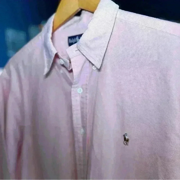 VTG Ralph Lauren Men's  Pink Oxford Button Down  16 1/12 -‎ 34 - Picture 5 of 5